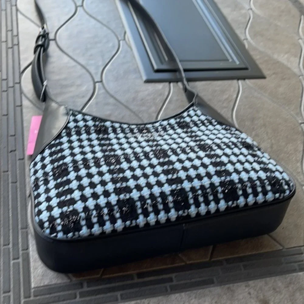 Kate Spade Crossbody Tweed Fabric Blue Multi